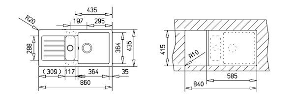 Chiuveta compozit Teka Kea 60B 11/2B 1D